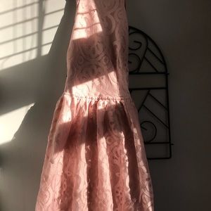 Pink Open Back Skater Dress